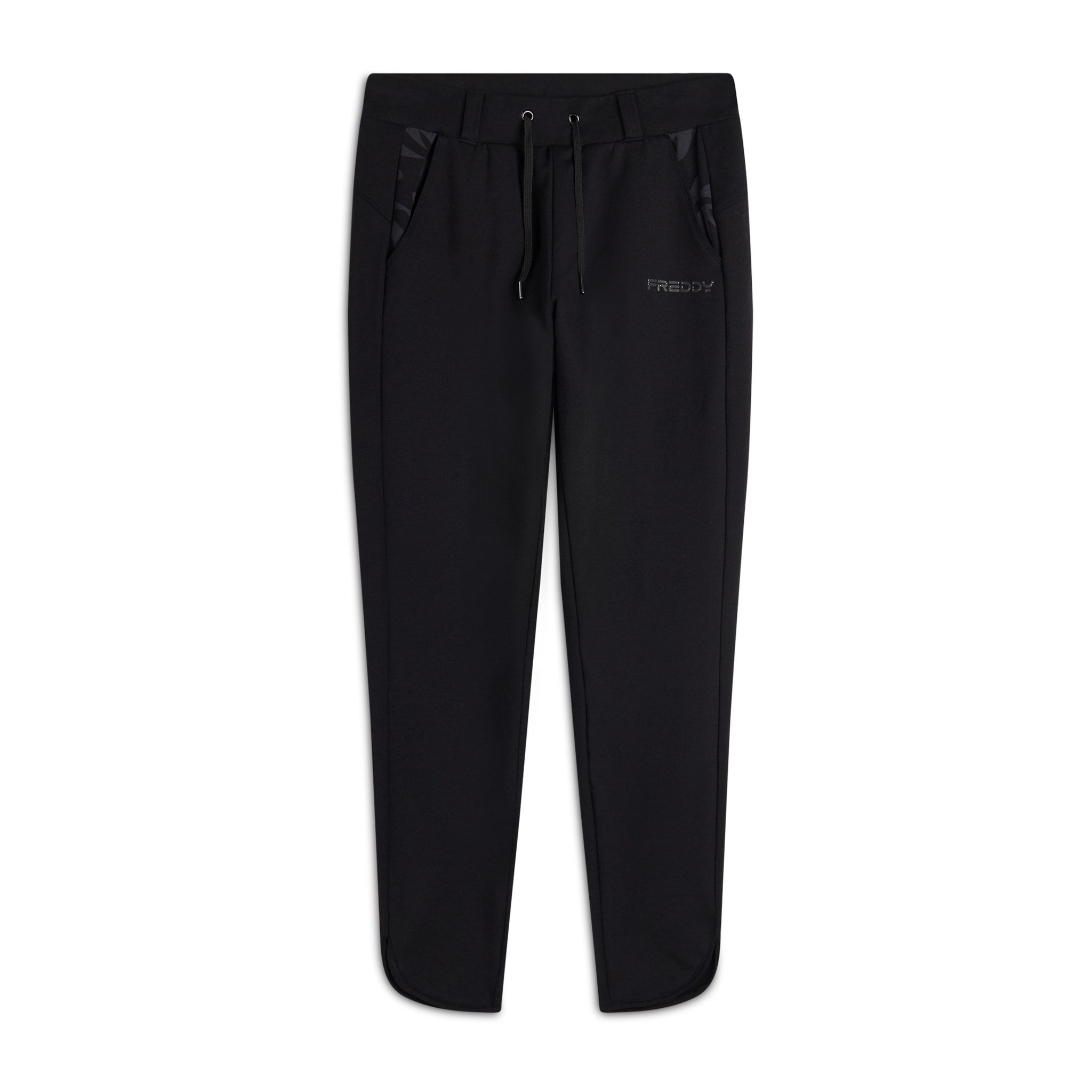 Pantaloni donna slim fit in felpa con apertura sul fondo