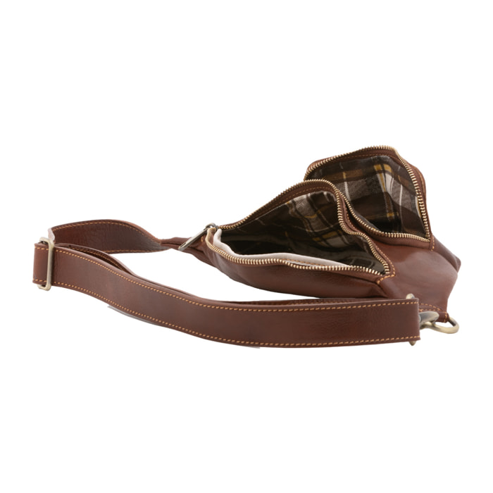 Marsupio  da uomo In Vera pelle Made in Italy 30x15x8,5 cm