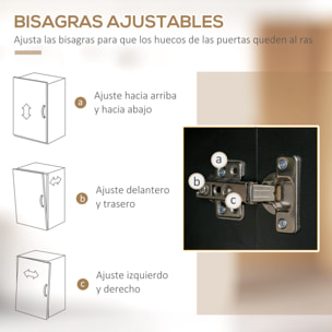 Alacena de Cocina con 1 Cajón 3 Puertas y Almacenamiento Abierto 119x41x180 cm