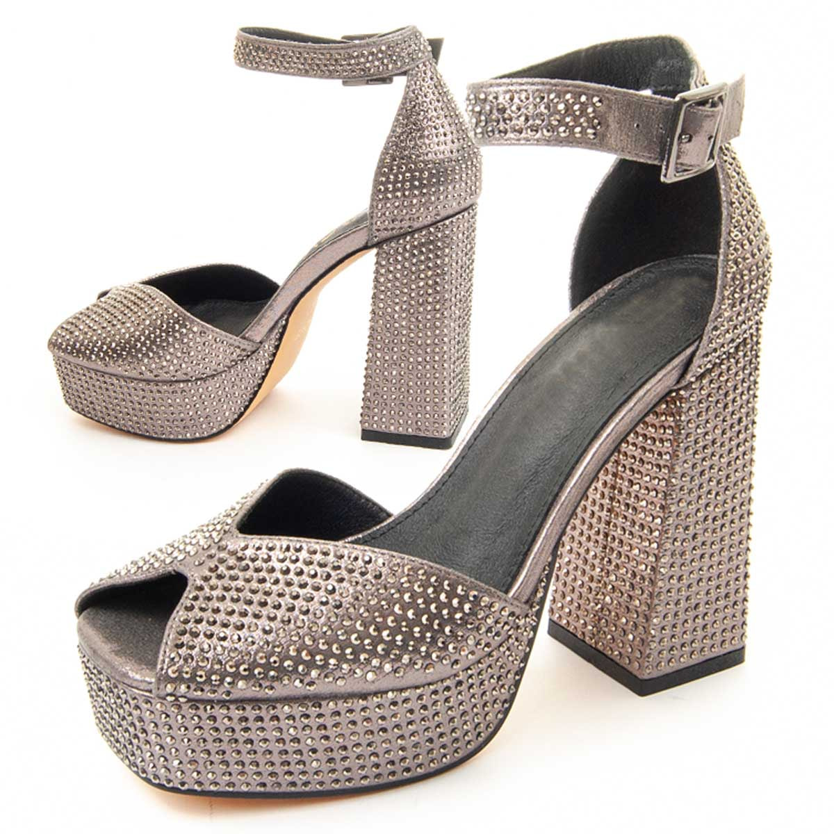 Zapatos de Tacón - Gris - Altura: 12 cm