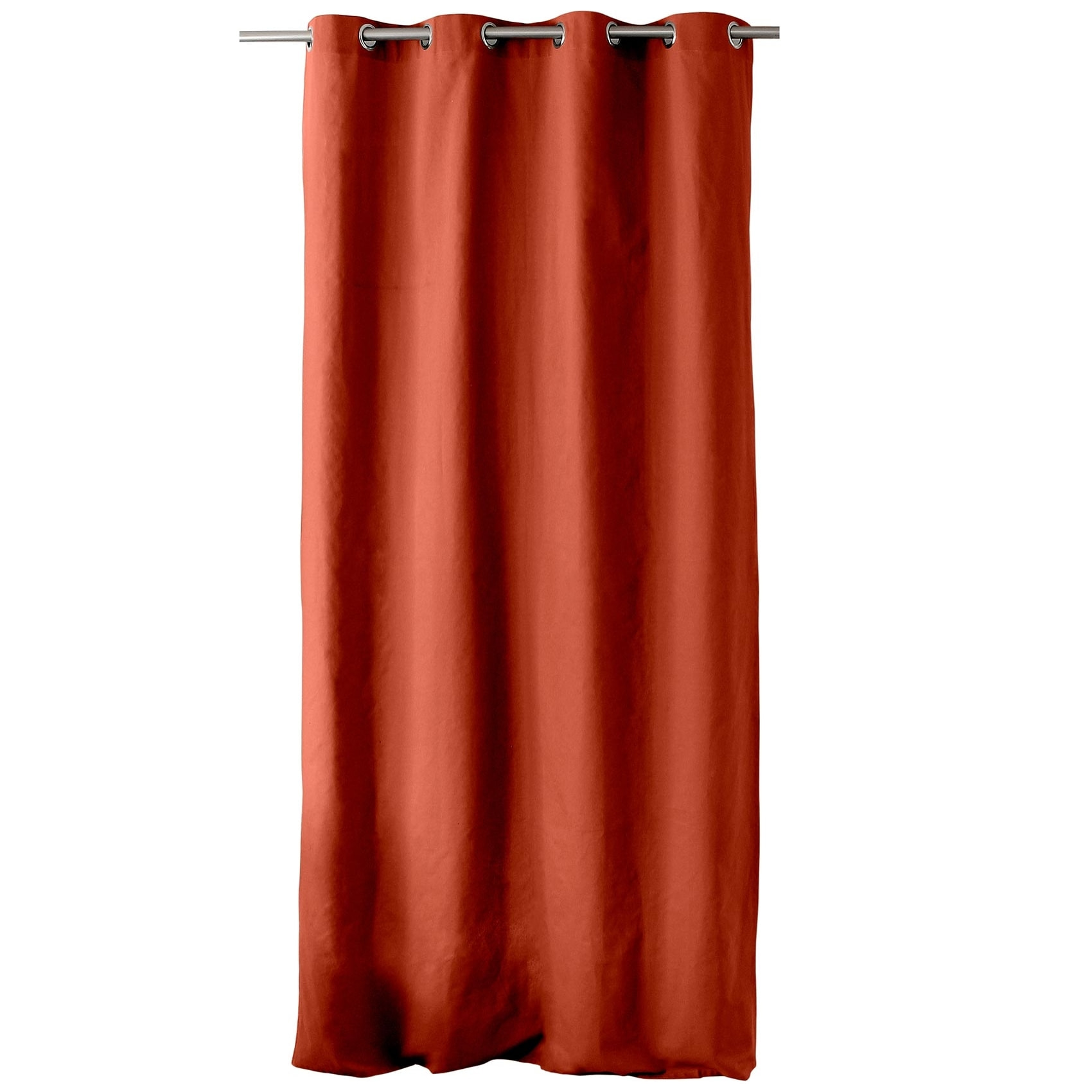 Rideau coloré en pur coton 8 œillets - Brique