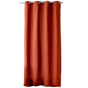 Rideau coloré en pur coton 8 œillets - Brique