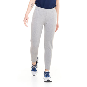 Pantalone donna dritto con piega in felpa Training