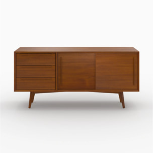 Buffet 2 portes coulissantes et 3 tiroirs en teck - Waya