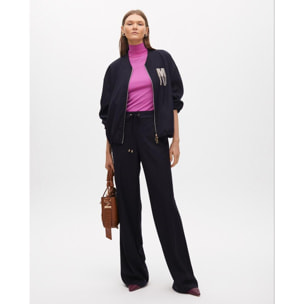 Bomber a righe con dettaglio gioiello