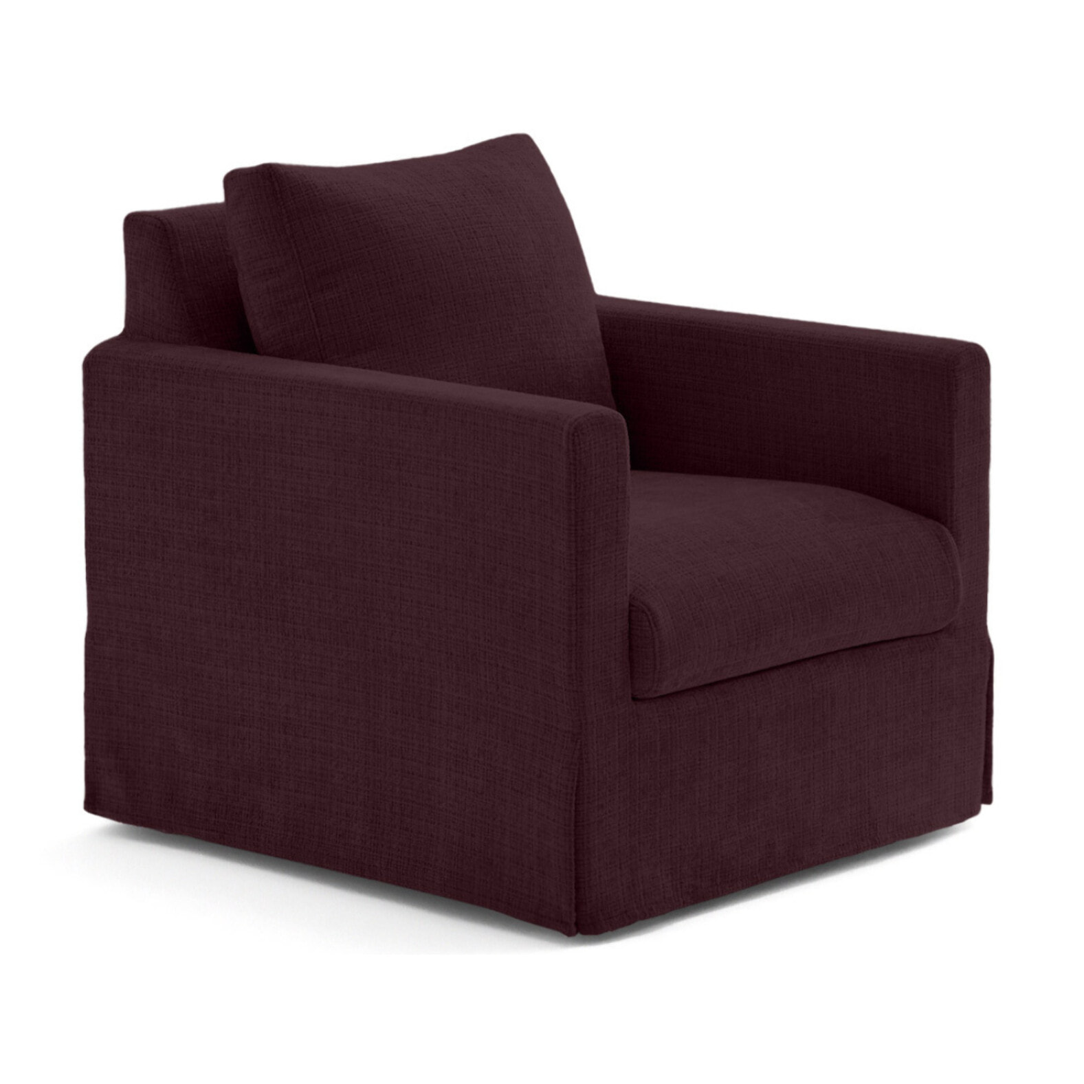 Serena - fauteuil déhoussable en velours texturé - Prune