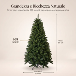 Albero di Natale artificiale in PVC e acciaio - VERDE