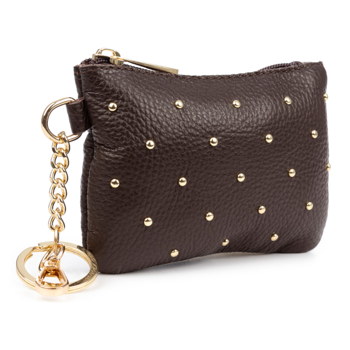 Bellosguardo Monedero Mujer. De piel auténtica acabado Dollaro con detalles metálicos.