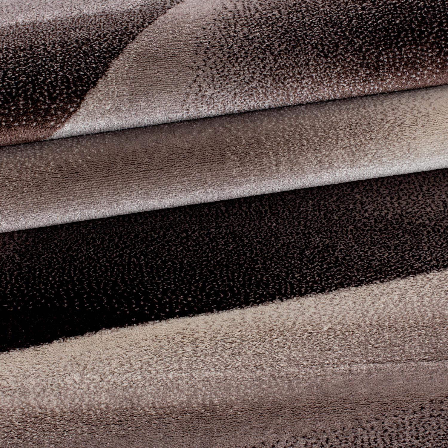 MIAMI - Tapis de salon à motif graphique marron - MIA6590MAR