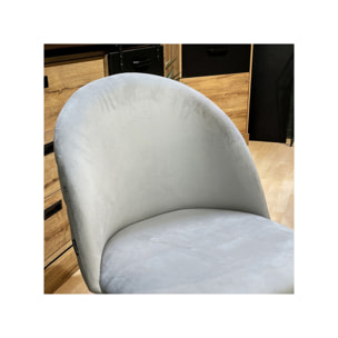 Chaise de repas tissu velours dossier capitonné pieds métal – CLEA 2