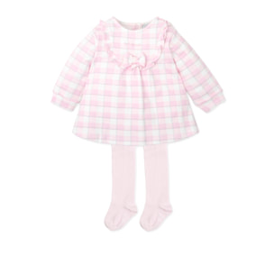 Vestido con leotardos . - Rosa