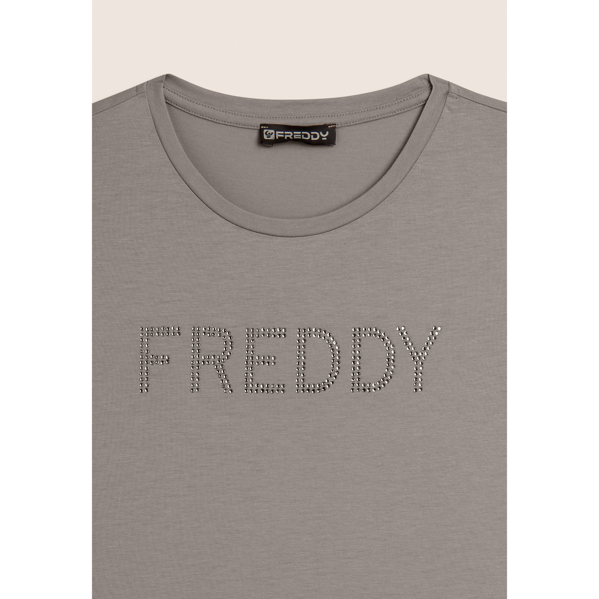 T-shirt manica corta con logo FREDDY in strass