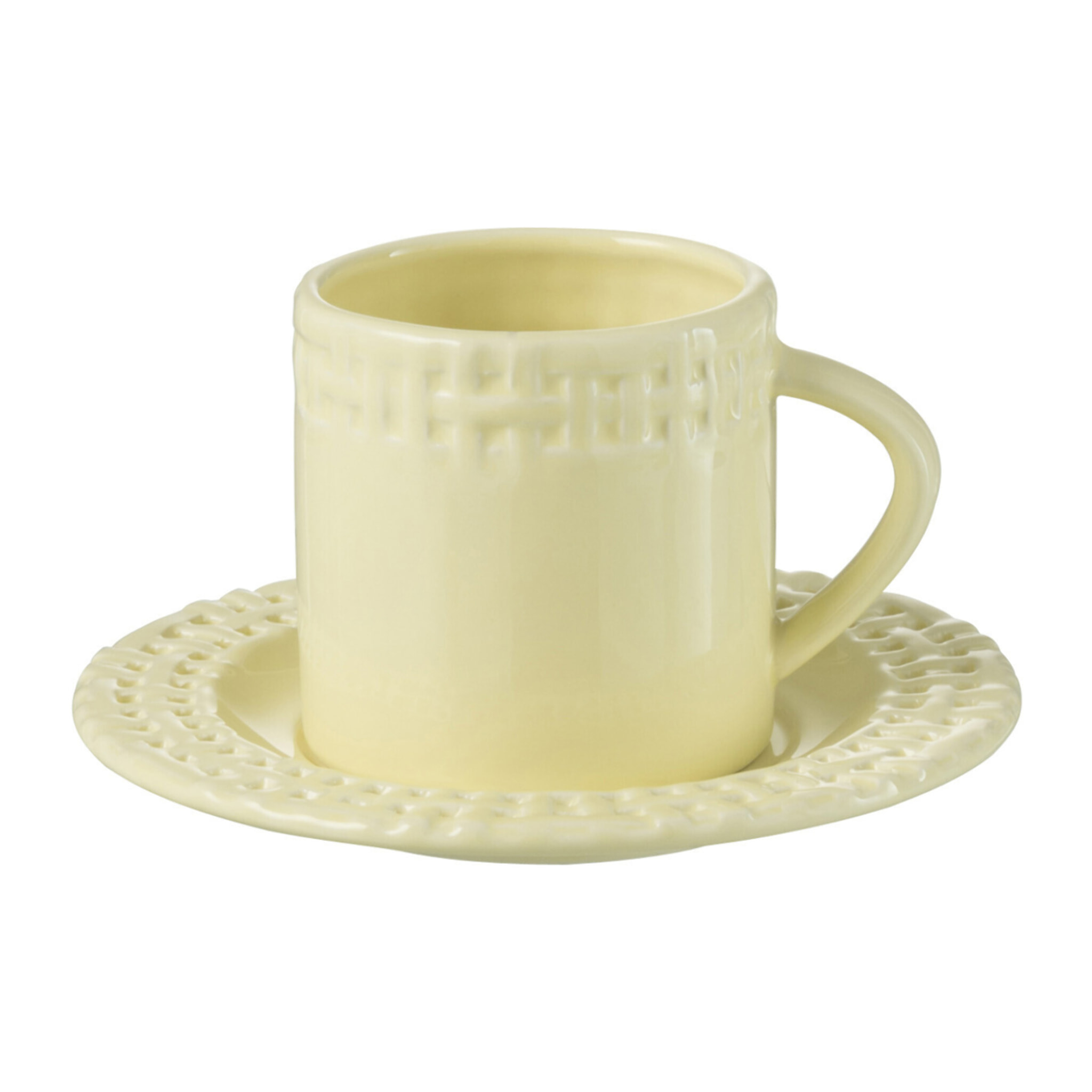 J-Line tasse + sous-tasse - céramique - jaune - 12 pièces