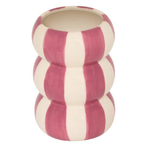 Vase Neya H.16cm rayé rose