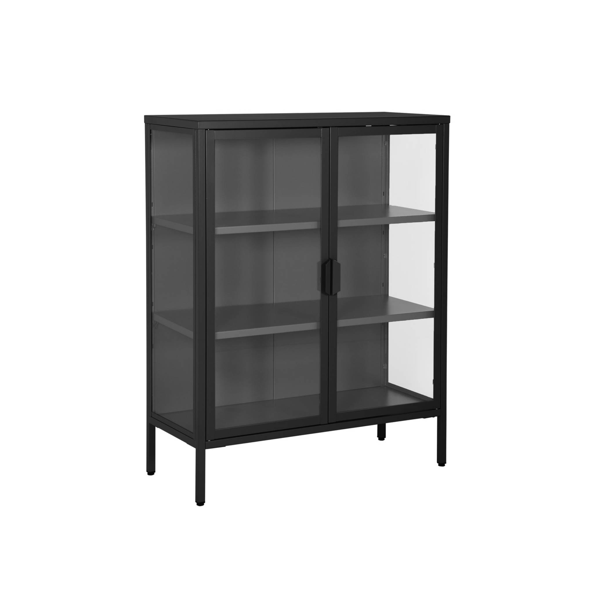 Armoire vitrine acier et verre trempé 2 portes 80cm ARKANSAS