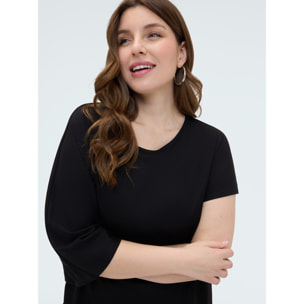 Fiorella Rubino - T-shirt maniche asimmetriche - Nero