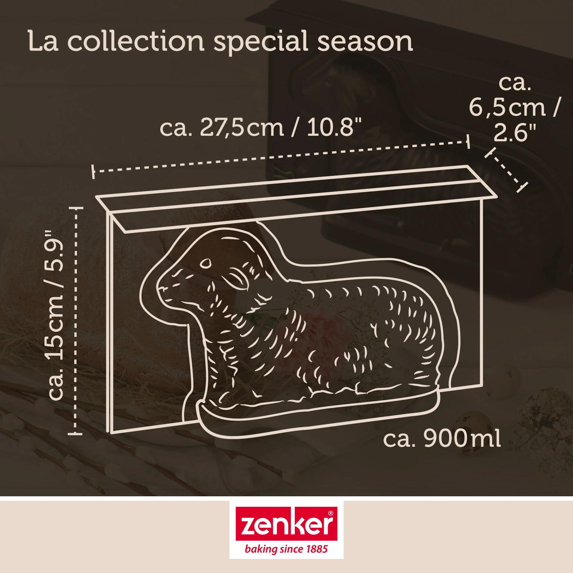 Lot de 2 moules à gâteaux 3D en forme d'agneau pascal 900 ml Zenker Special Season