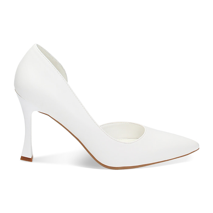 Décolleté bianche, tacco 9,5 cm
