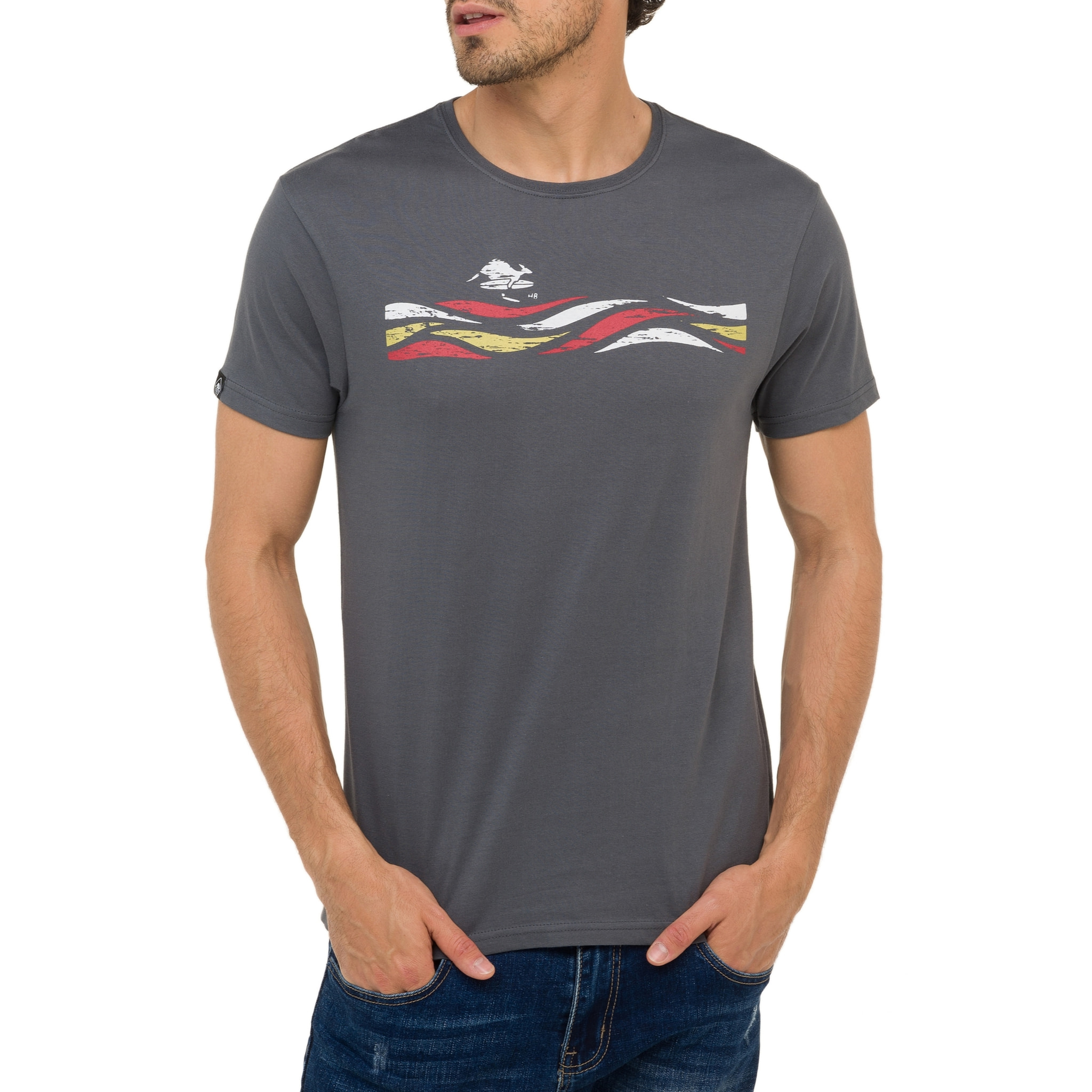 T-shirt in cotone 150 gr Twister Hot Buttered Grigio Scuro.