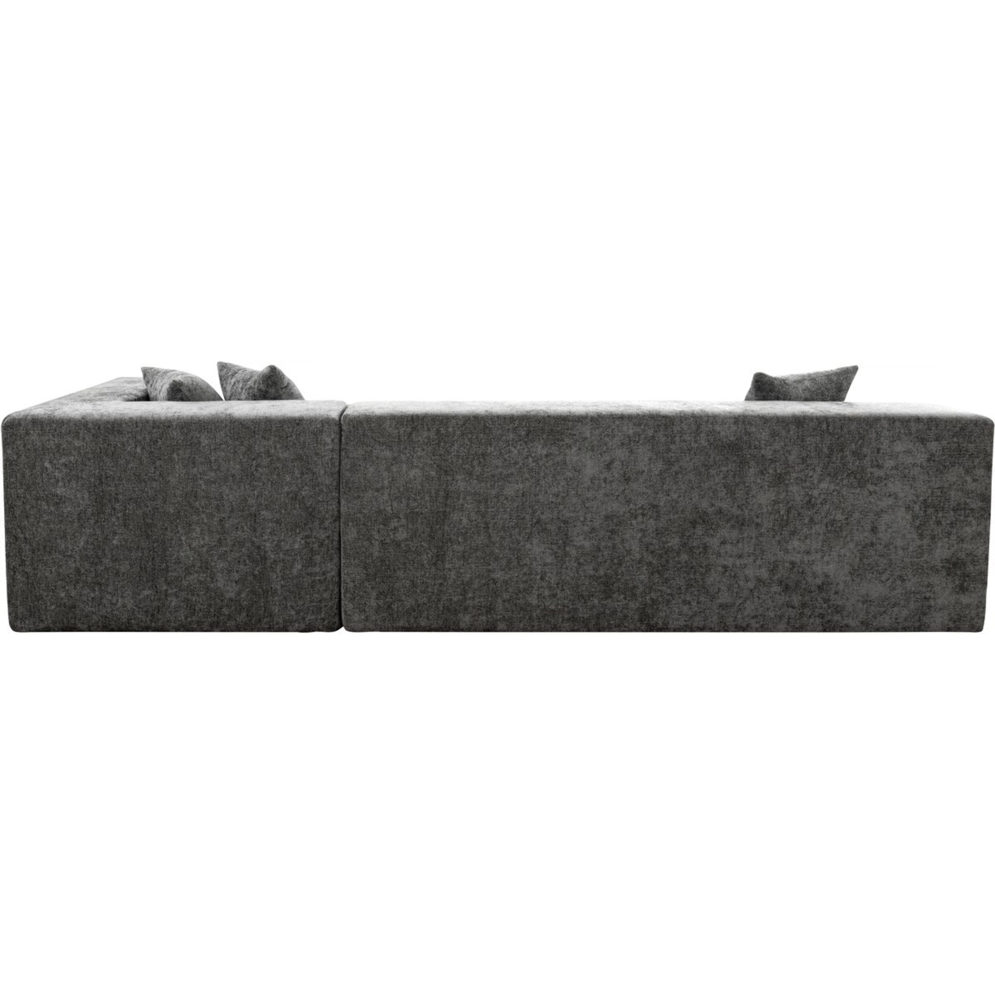 Canapé d'angle en tissu texturé "Tessaro" - 4 places - Gris