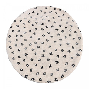 Tapis rond 120x120 rond LEOP Beige , tapis en coton