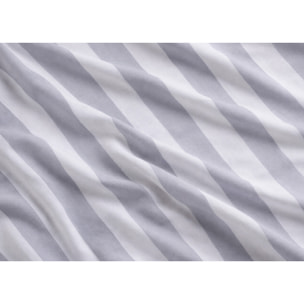 Parure Copripiumino 100% Cotone Made In Italy Fantasia Rigata Disegno Elite Grigio