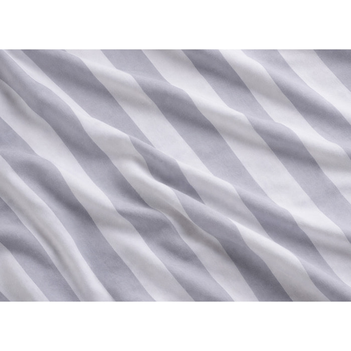 Parure Copripiumino 100% Cotone Made In Italy Fantasia Rigata Disegno Elite Grigio