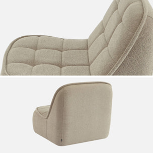 Chauffeuse bouclette texturée 1 place beige L 93 x P 104 x H 85cm - Boni