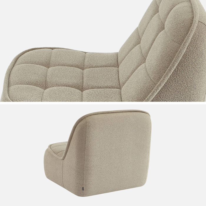 Chauffeuse bouclette texturée 1 place beige L 93 x P 104 x H 85cm - Boni