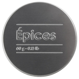 Boîte à épices 60g métal "Black Edition" noir