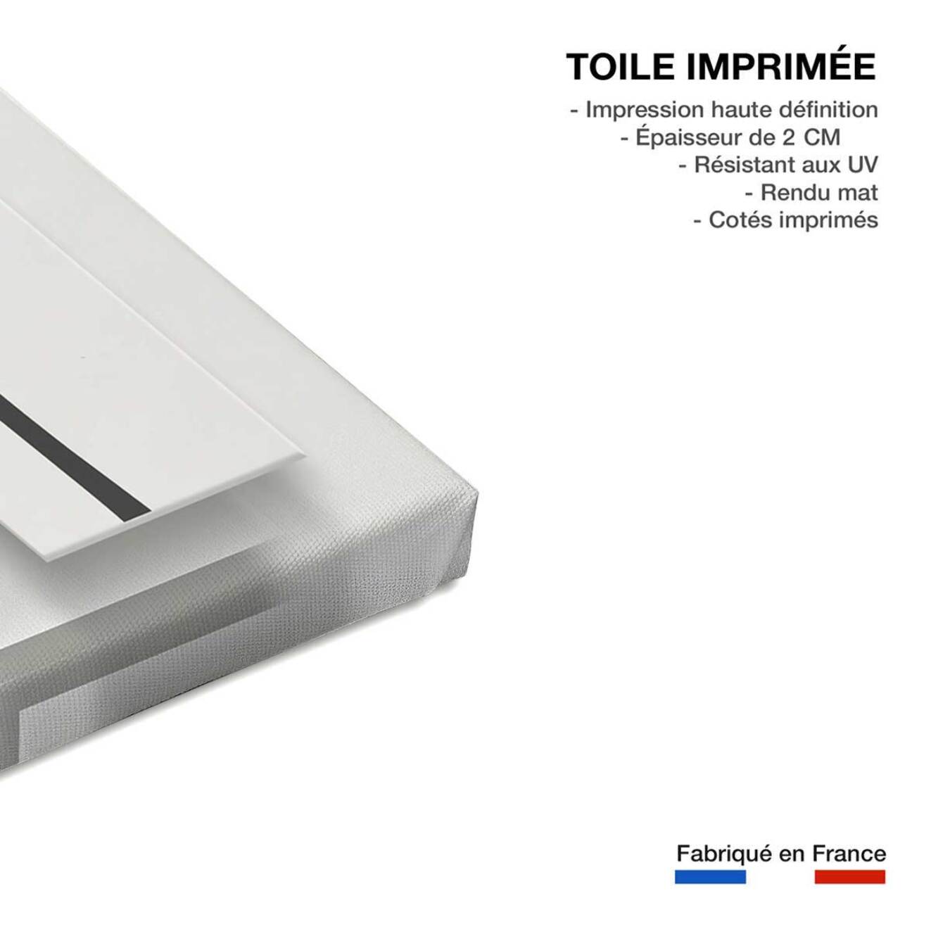 Tableau graphique arbres sur fonds noir et blanc - 80x50 cm Toile imprimée