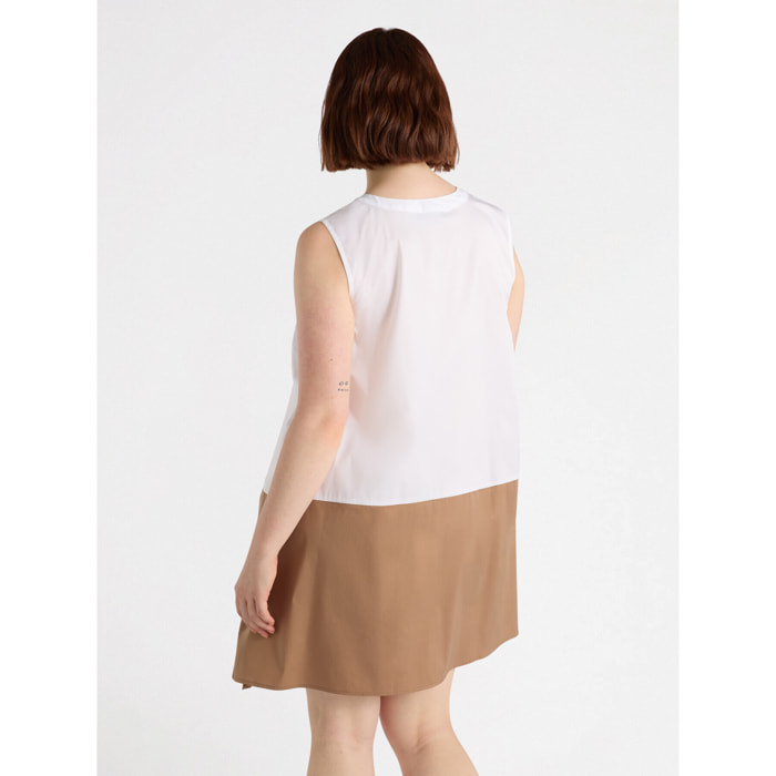 Fiorella Rubino - Vestido bicolor - Blanco