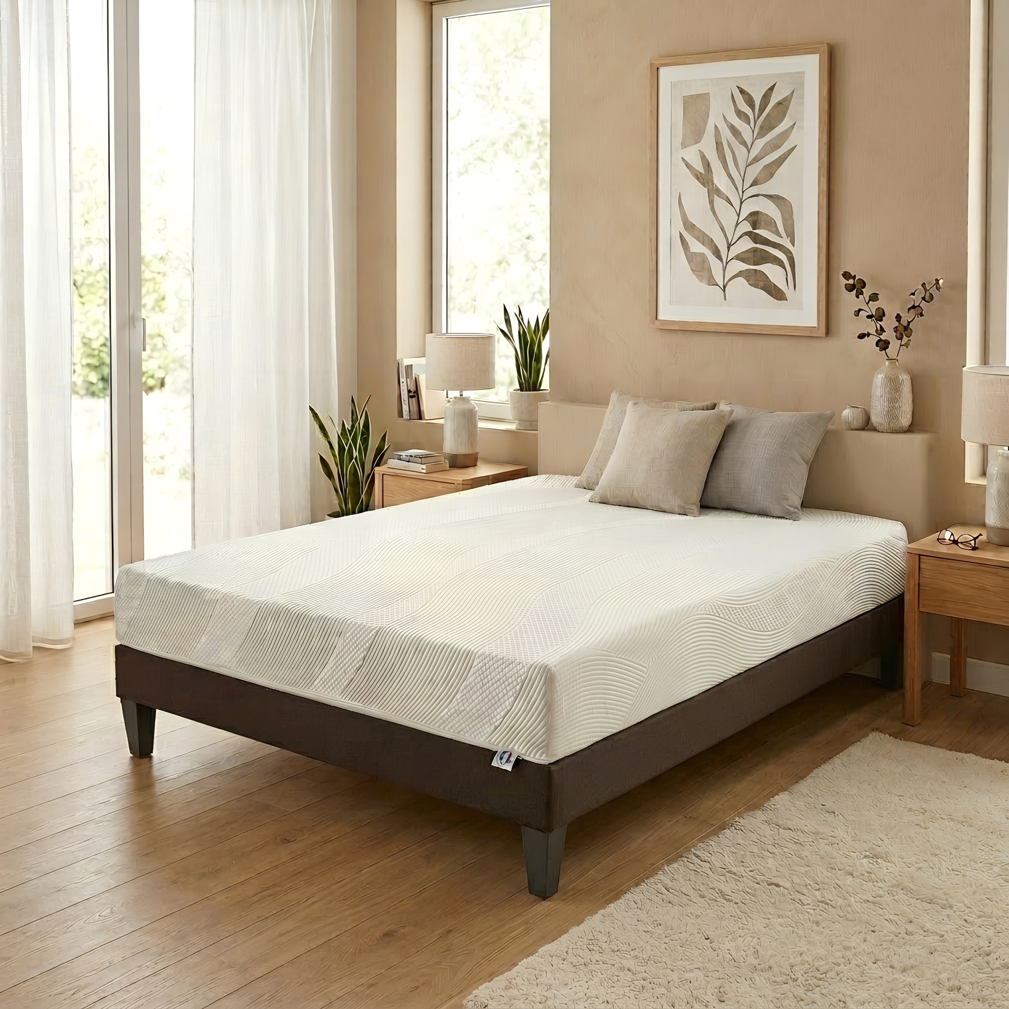 Ensemble Matelas Paris & Sommier KIT15, 24 cm, Mémoire de Forme, technologie Tri-Lattes, Soutien Ferme