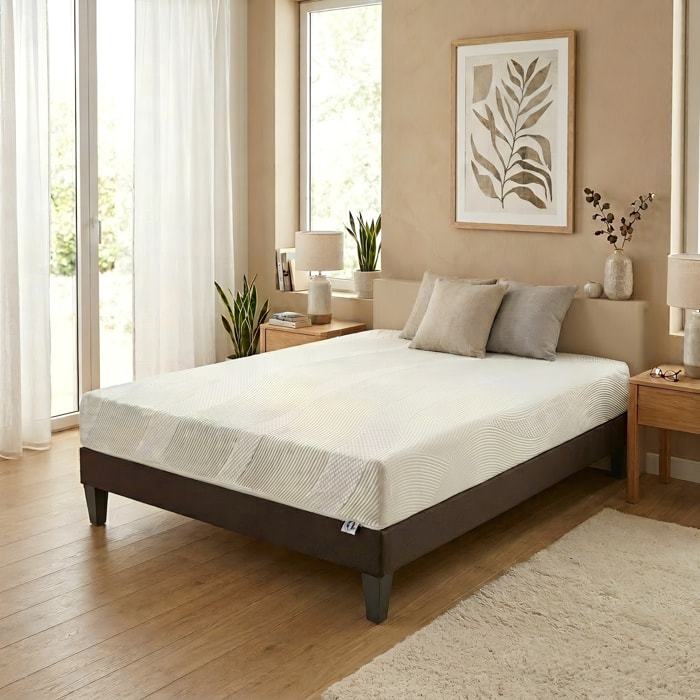 Ensemble Matelas Paris & Sommier KIT15, 24 cm, Mémoire de Forme, technologie Tri-Lattes, Soutien Ferme