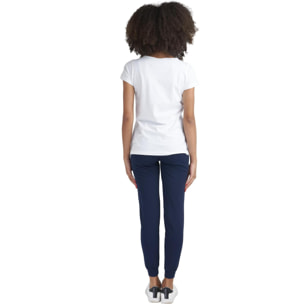Camiseta maxi de manga corta con logo para mujer - Entrenamiento