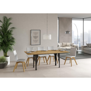 Mesa tipo libro 120/200x45/90 cm Paxon Double Roble Natural estructura Antracita