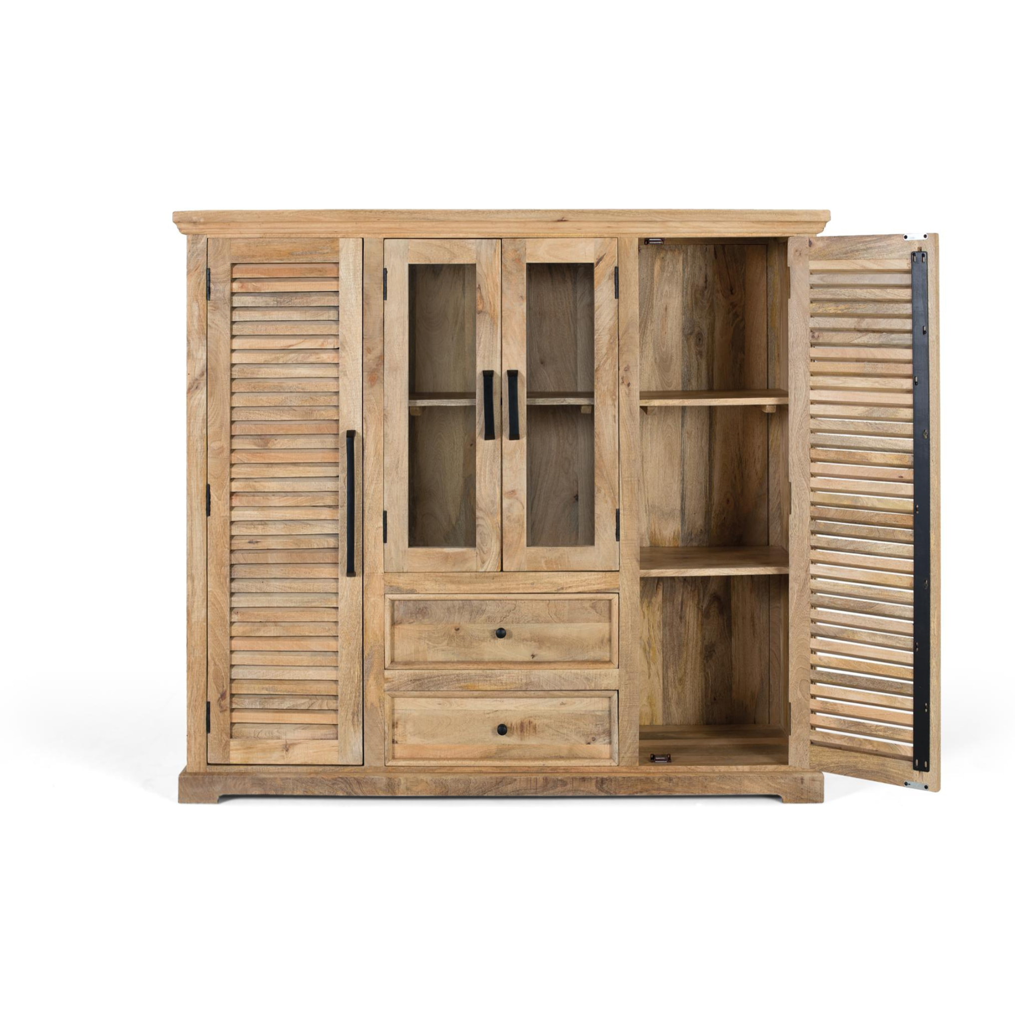 Alacena de Madera de Mango 160 Cm Estilo Rústico Contemporáneo