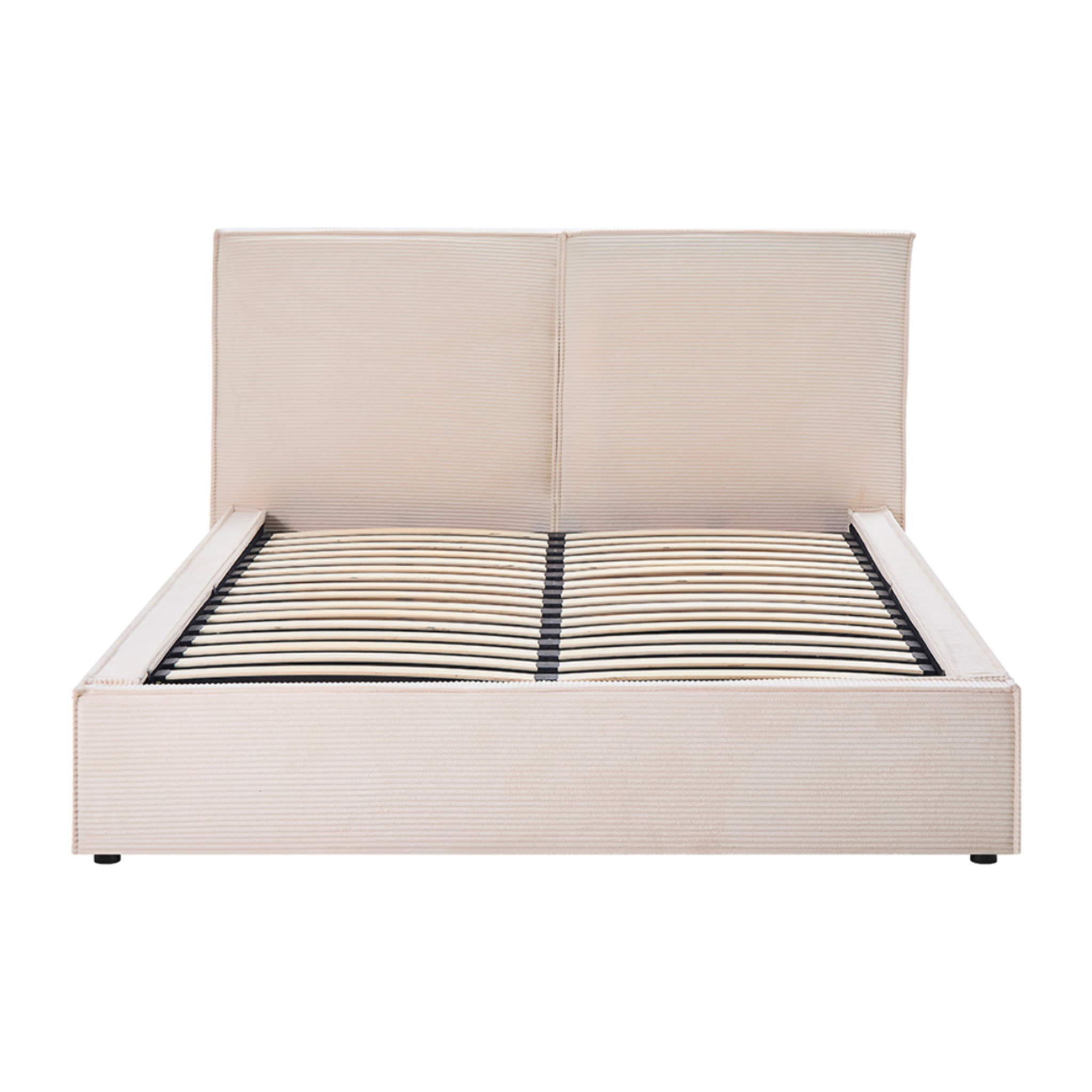 Lit Coffre en velours côtelé Intemporel | Coloris Beige