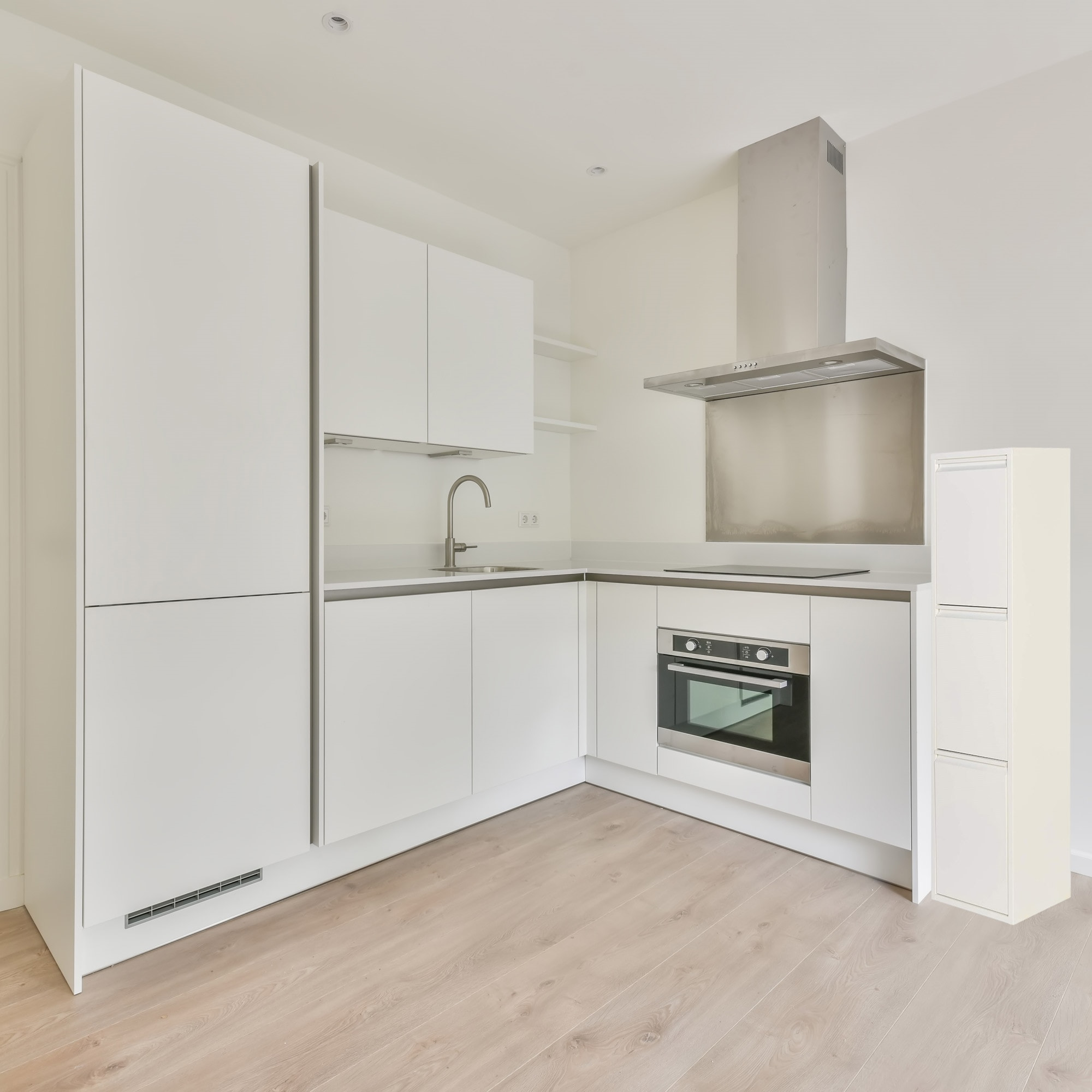 Well home - cubo de basura y reciclaje metálico de 3 compartimentos, 3x17l (51l) blanco mate