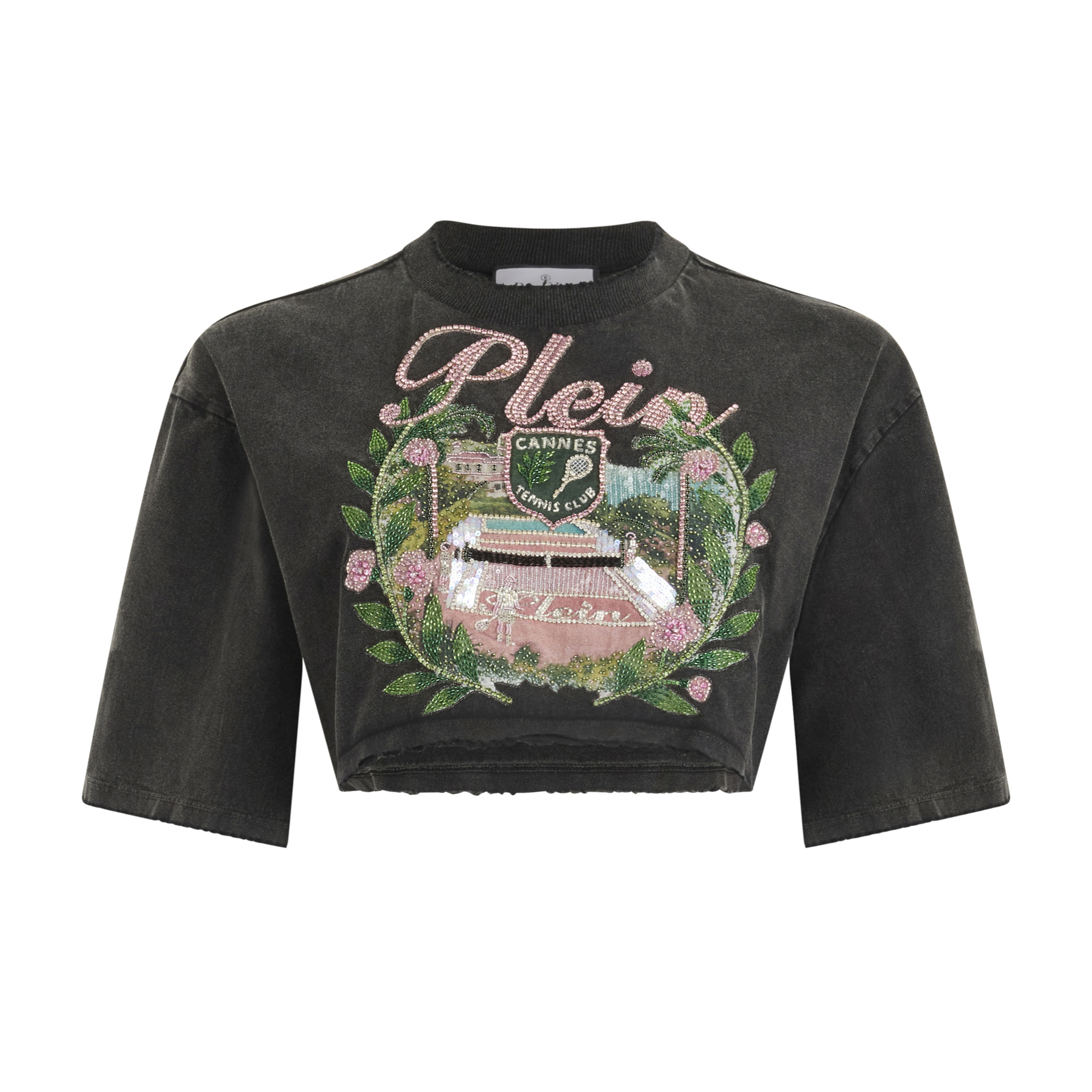 PHILIPP PLEIN Cropped T-Shirt Cannes Tennis Club