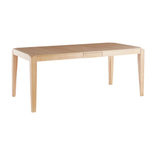 Table extensible rallonges intégrées rectangulaire en bois clair L150-180 cm BOLLY