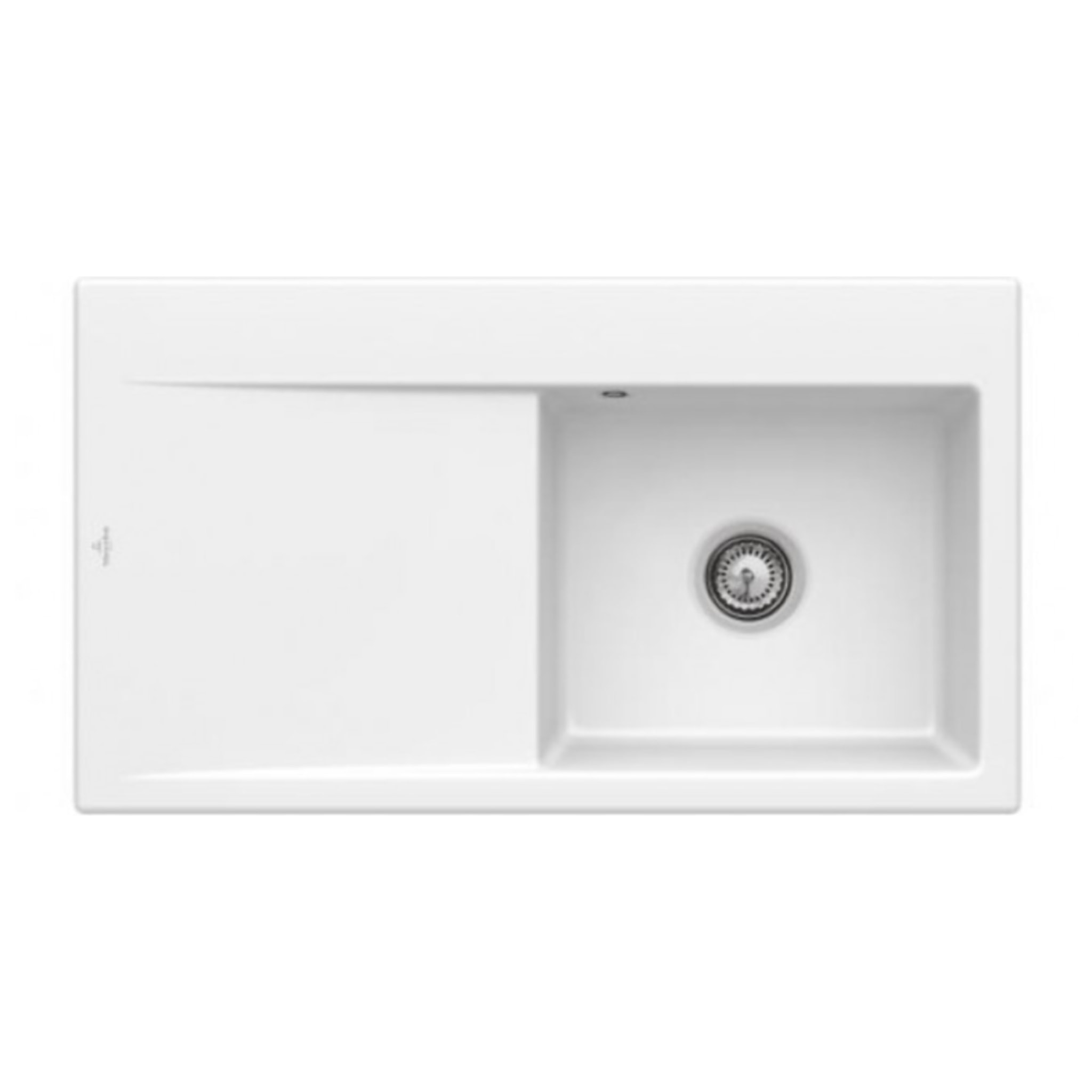 Evier 1 cuve avec vidage automatique Subway 50 flat snow white ceramic plus