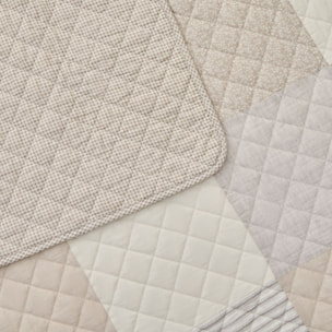 Colcha de algodón acolchada patchwork Gropatcol color gris piedra 100% Algodón
