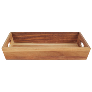 Plateau A Poignees Acacia 32x23cm