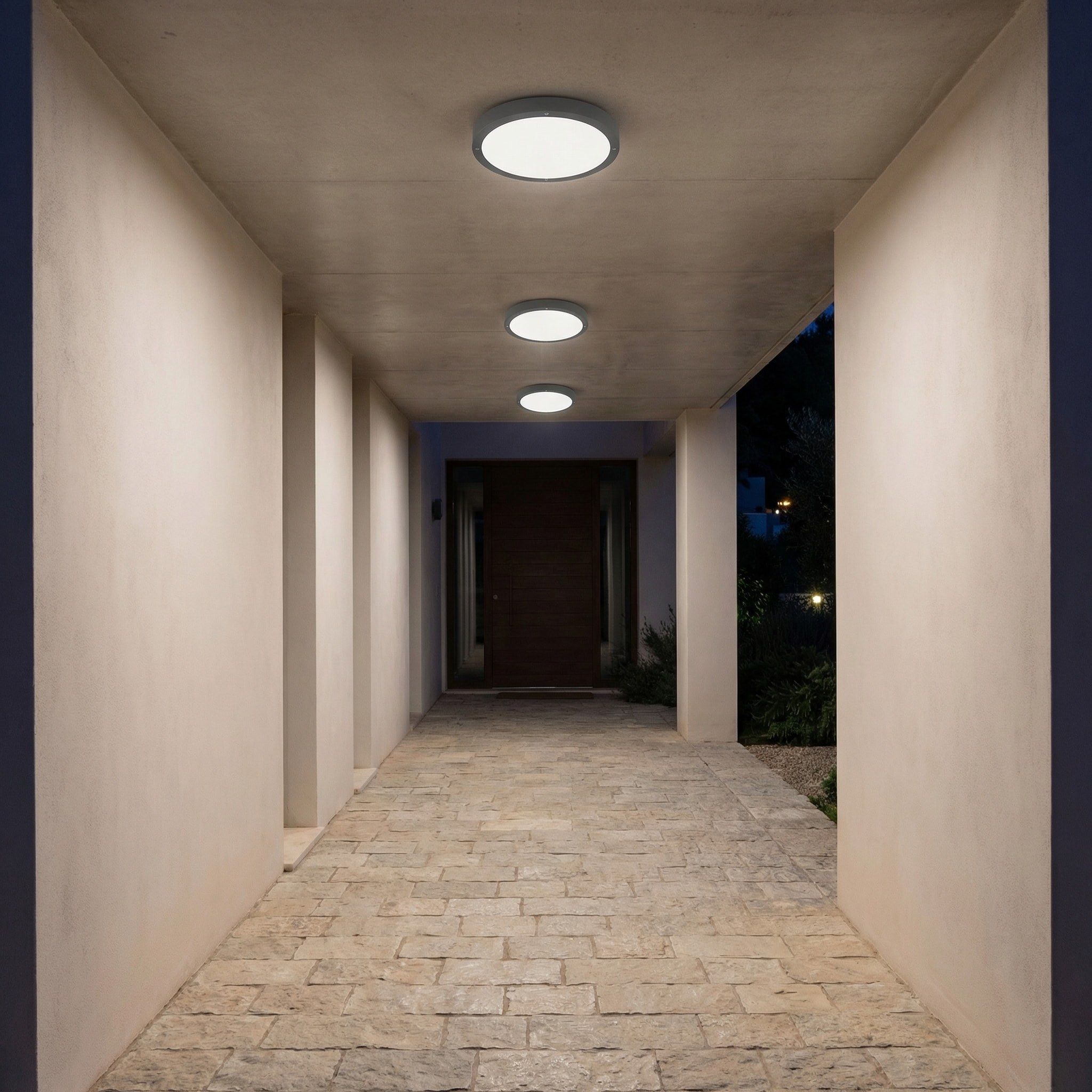 LEDS C4 Plafon Ip66 Basic E27 15W Gris Urbano