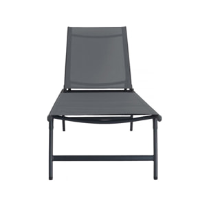 Lot de 2 bains de soleil en métal "Sublima" - 180 x 54 x 104 cm - Anthracite