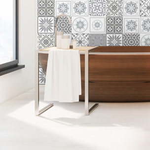 Stickers muraux - Sticker Mural Carrelage adhésif Cuisine Salle de Bain - 12 STICKERS CARREAUX DE CIMENT NUANCES DE GRIS CORDOBA