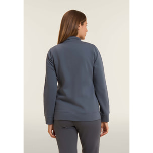 Tuta con logo frontale perlato e collo alto