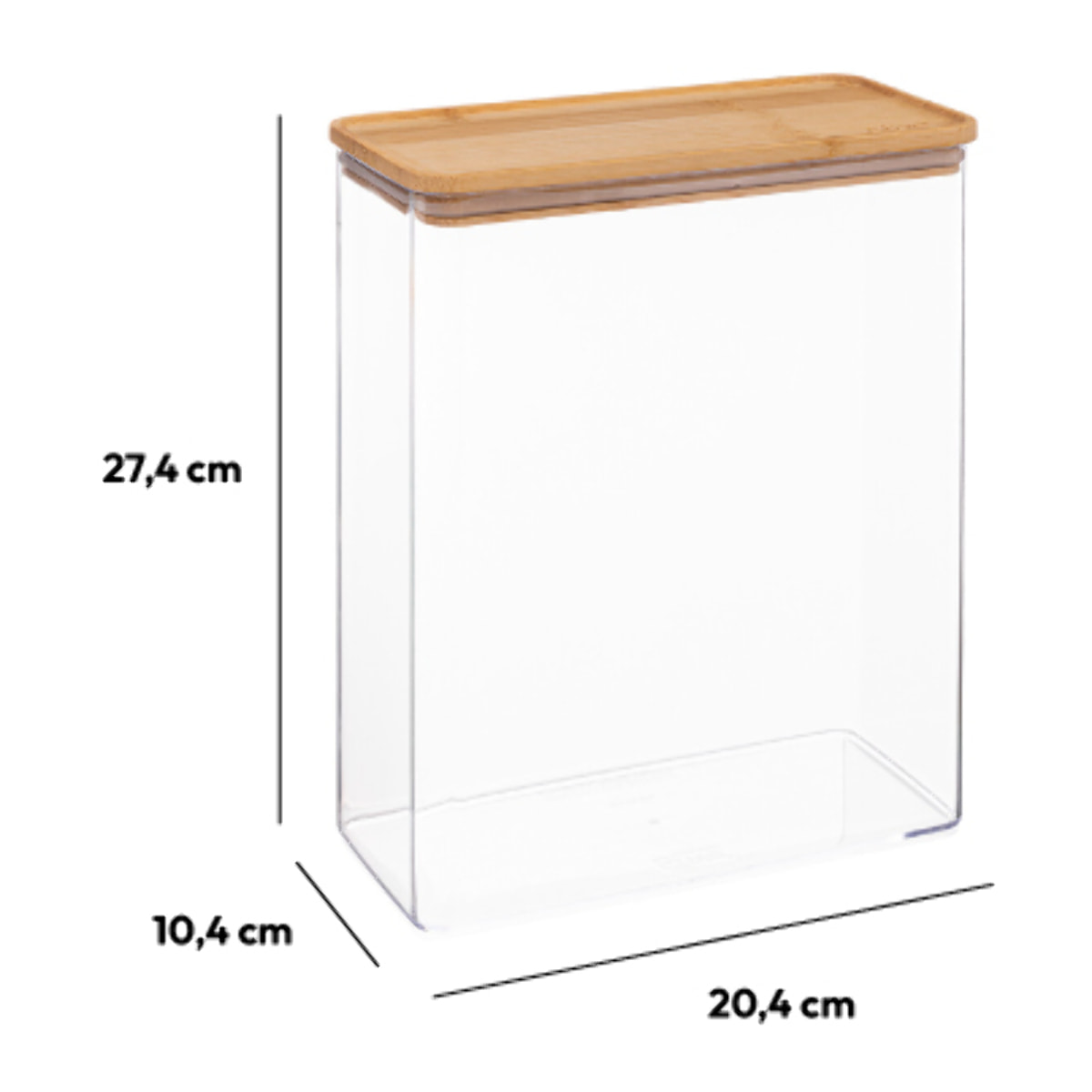 Boîte de conservation rect couvercle bambou 43L Eske