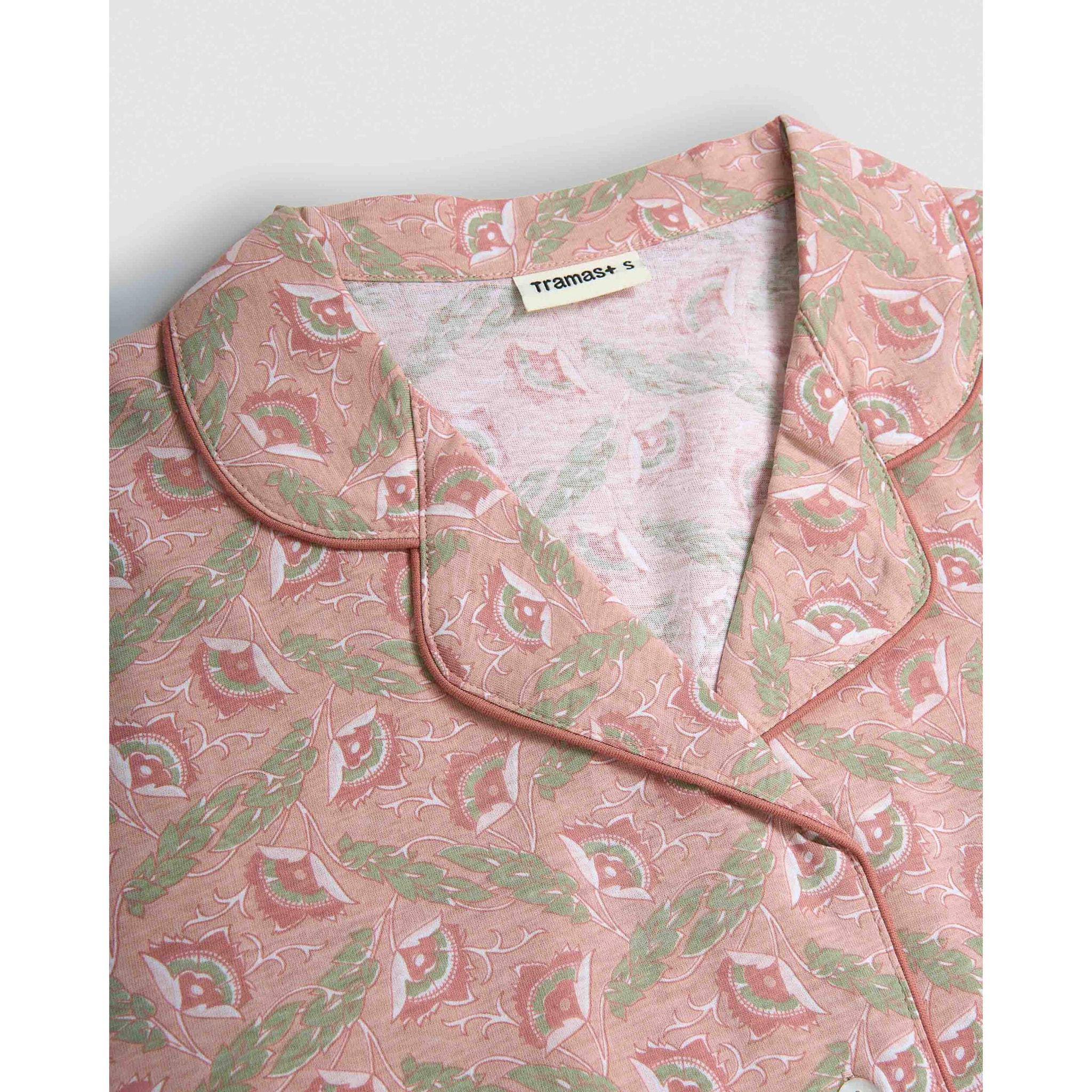 Pijama largo camisero algodón solta rosa